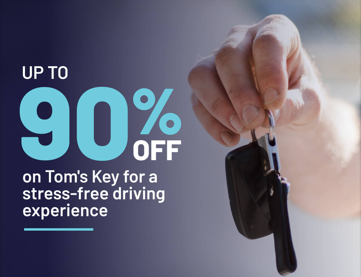 Up to 90% off on Tom's Key for a stress-free driving experience.