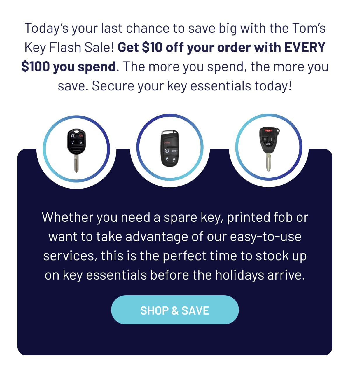 Last chance to save big with the Tom's Key Flash Sale!