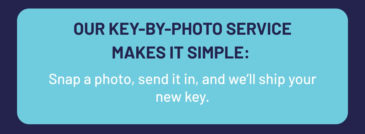 Our Key-by-Photo service makes it simple: 