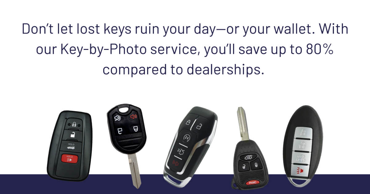 Don’t let lost keys ruin your day—or your wallet. With our Key-by-Photo service, you’ll save up to 80% compared to dealerships. 